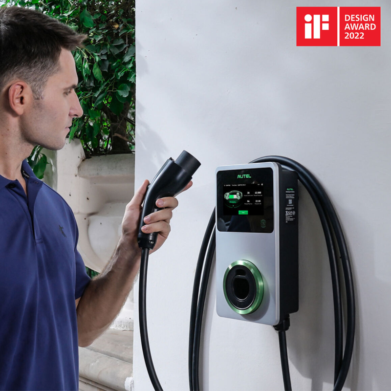 Autel Maxicharger 22kW LCD, MID, 4G 3F/32A sokkel - Mørkegrå