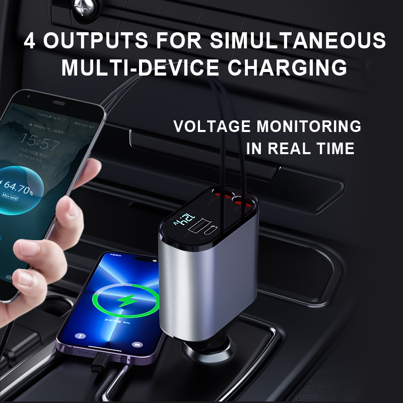 Zmartgear 12V oplader med udtrækkelige kabler