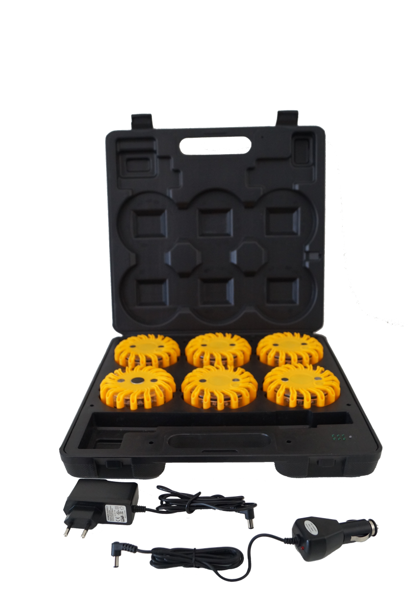 #Zmartgear kuffert m. 6 advarselslys - Gul
